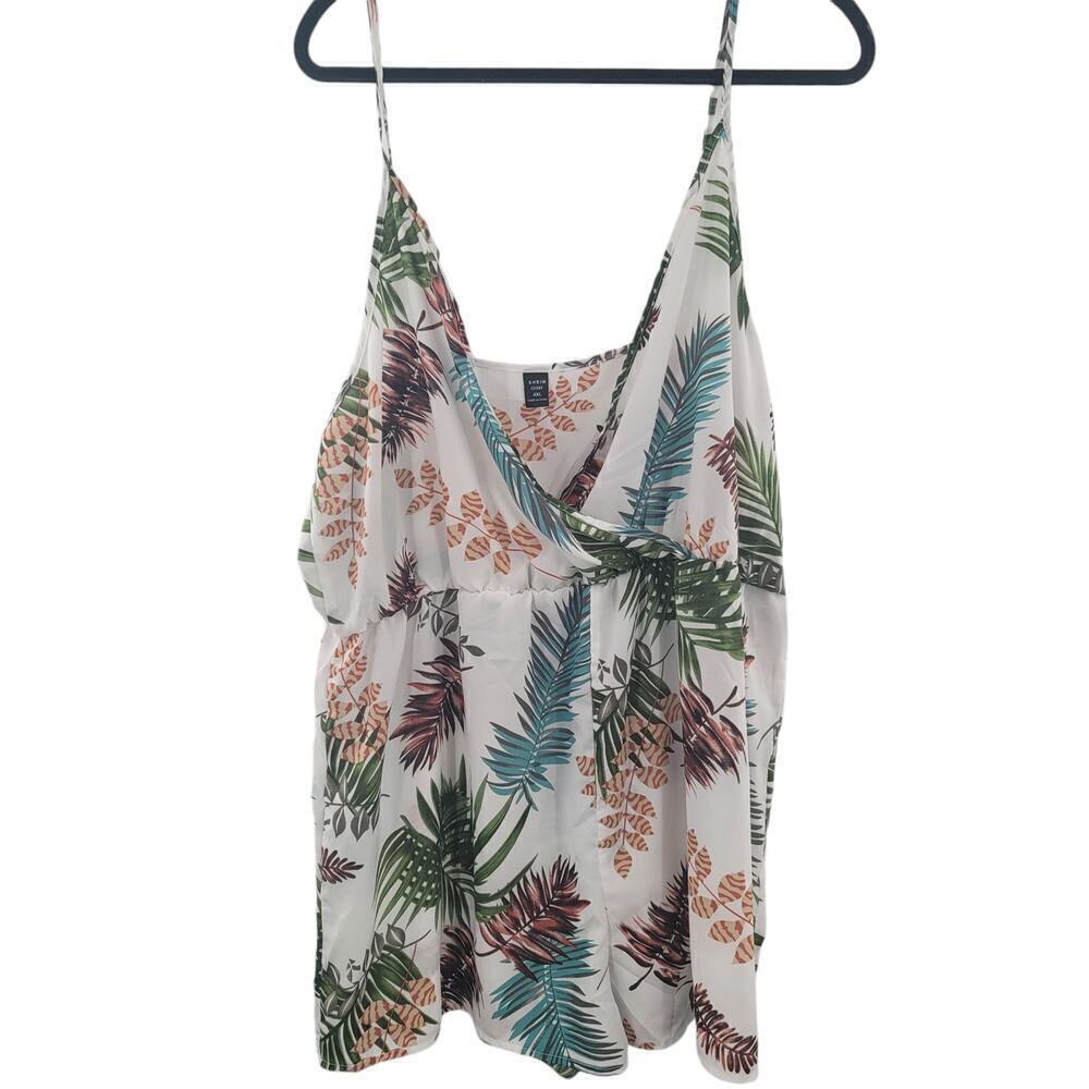 Shein Curve Tropical Sleeveless Romper Size 4XL Plus Size